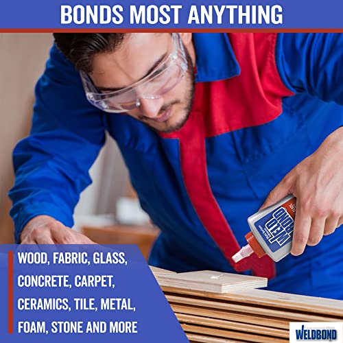 Weldbond Multi-Surface Strong Glue – Fast Drying Glue for Wood, Tile, Ceramic, Pottery, Glass, Metal & More – Heavy Duty Adhesive for Mosaic, Crafts, Wood Working & Repairs – 14.2oz (420ml) 12 Pack - size: 12-Pack