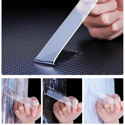 Double Sided Tape Heavy Duty, Extra Large Nano Double Sided Sticky Adhesive Tape, Clear Mounting Tape Picture Hanging Strips, Removable Wall Tape (16.5Feet) - size: 16.5Feet