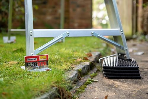 Ladder Stabilizer & Leveler – Non-Slip Safety Base for Ladders on Uneven Ground, Grass, Gravel & Soft Surfaces – Prevents Sinking, Durable Ladder Safety Accessory for Home & Jobsite