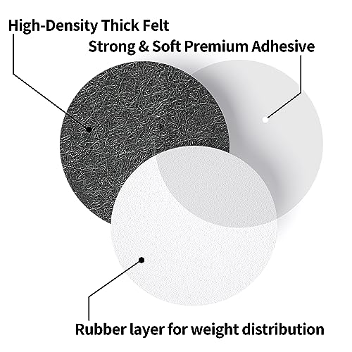 Yelanon Felt Furniture Pads for Hardwood Floors -80 Pcs Premium Felt Pads for Chair Legs, Floor Protectors for Furniture, Black - size: 80pcs Black