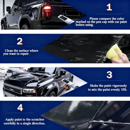 Touch Up Paint for Ford Car Paint Pen Scratch Repair Two-In-One Touch Up Paint, Premium Car Scratch Remover for Deep Scratches (Agate Black Metallic(UM) for 2024 Ford F-150/2024 Ford F-150 Lightning/2025 Explorer/2025 Escape/2024 Transit/2024 Edge/2024 Ex