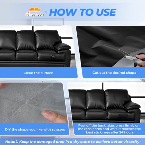 Kangshoon Leather Repair Patches, 3.5X79 Inch Self-Adhesive Leather Repair Tape, Stretch Vinyl Repair Kit for Couch Furniture Sofas Car Seats (Coffee, 3.5X79 Inch) - color: Glossy Coffee, size: 3.5X79 Inch