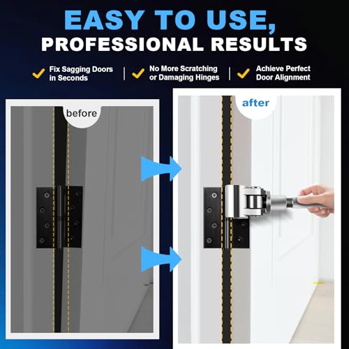 Upgraded Door Hinge Adjustment Tool, Adjustable Hinges Wrench, Stainless Steel Hinge Repair Kit for Sagging Doors