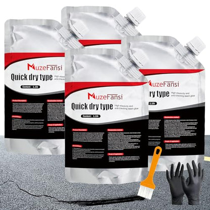 Asphalt Crack Filler, Crack Repair Sealant, Driveway Crack Sealer for Asphalt & Blacktop, Fast-Drying, Weather-Resistant, Easy to Apply Pavement Repair Sealant(4 Pcs,4.4LB) - style: 4 Pcs,4.41LB