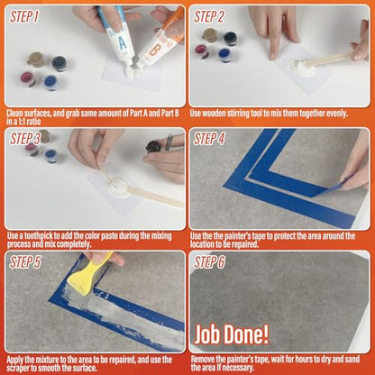 Fiberglass Tub Repair Kit(Color Match), Fiberglass Shower and Acrylic Bathtub Repair Kit for Scratches, Cracks, Chips, Holes on Porcelain, Enamel, Tubs, Tile, Sink, Fix Chipped Almond Bath Tub