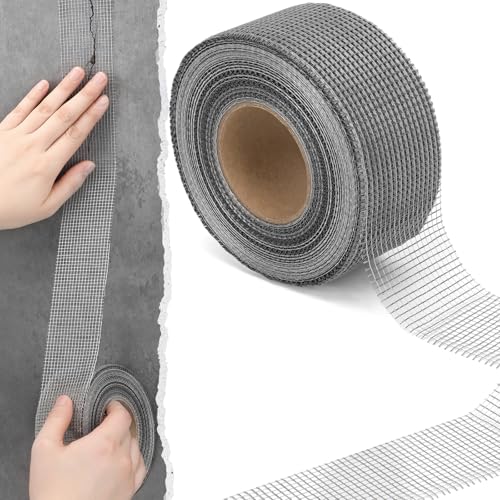 150 ft x 2 Inch Cement Board Joint Tape Self Adhesive Durable Gray Fiberglass Mesh Drywall Mesh Repair Tape for Cement Board Joints Repairing, Sealing and Strengthening - size: 150 ft X 2 Inch