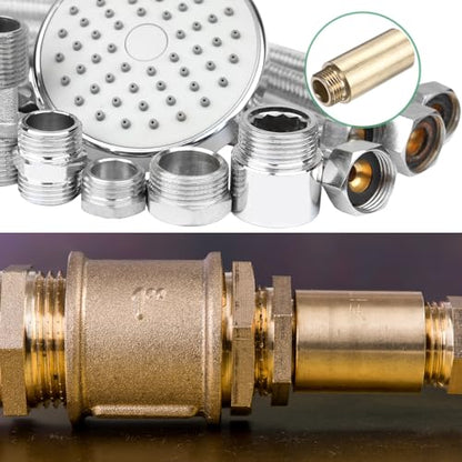 M METERXITY Shower Head Extension Arm, Brass G1/2 Male to Female Extension Pipe Fitting Adapter with PTFE Thread Seal Tape for Shower/Faucet, Pipe Plumbing Coupler 2.36"/60mm 2-Pack - size: 2.36"/60mm