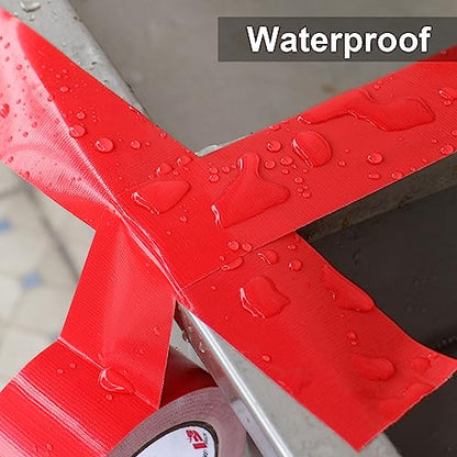 BOMEI PACK 3 Pack Duct Tape Red,2 Inch x 30 Yards,9 Mil Thick Heavy Duty Strong Tape Duct,Waterproof,No Residue,Flexible,Tear by Hand,Industrial Grade for Repairing,Fxing and Packaging (Red) - color: Red
