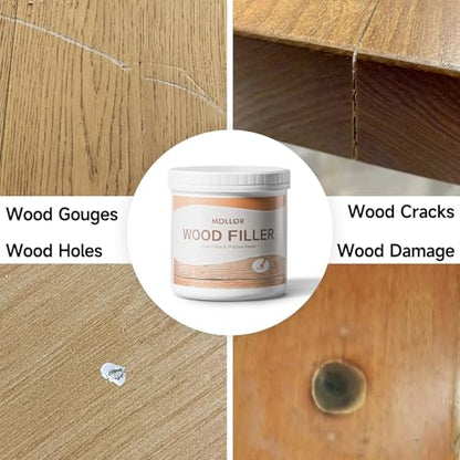 All Purpose Wood Filler, 32 Ounce White Wood Putty Repair for Holes, Quickly Restore Any Broken and Defective Wooden Furniture, Door Frame Repair Kit Stainable - size: 1kg