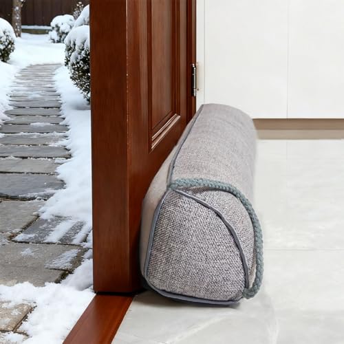 38 Inch Under Door Draft Stopper, Blocks Hot Cold Air Wind from Door and Window Bottom,Weather Seal, Reduce Noise Light,Triangular, Gray - color: Gray, size: 38 Inch