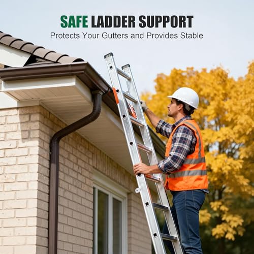 Heavy Duty Ladder Stabilizer and Gutter Guard, Roof Access Safety Tool, Prevent Ladder Slippage, Gutter Protection for Roofing, Multi-Functional Ladders Accessory, Improve Roof Cleaning Work Safety
