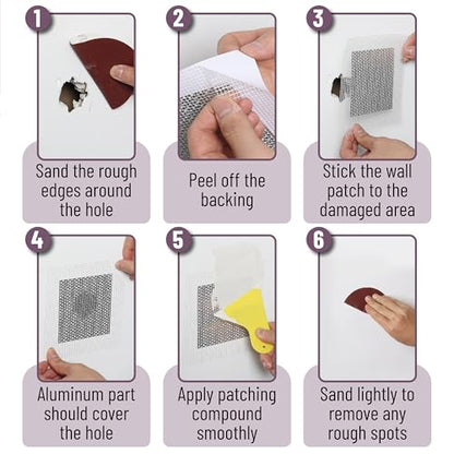 Bates- Drywall Repair Kit, 16 pcs, 4Inch, Dry Wall Patch Kits, Wall Repair Patch Kit, Wall Patch Repair Kit, Drywall Hole Patch, Drywall Patch Kit, Wall Hole Repair Kit, Drywall Patch Hole - size: 16 pcs, 4"