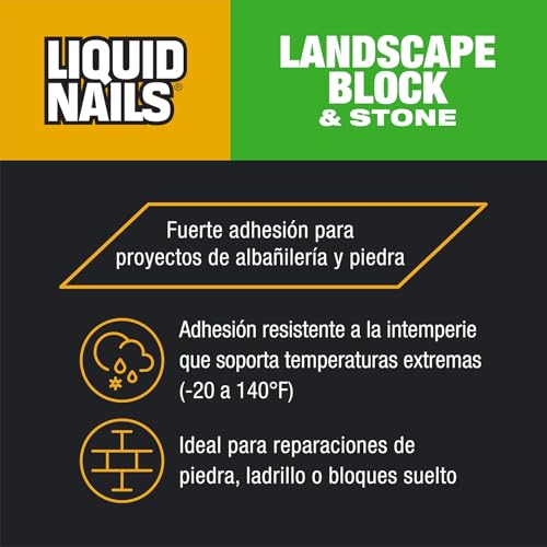 Liquid Nails - LN-905 Landscape Block Adhesive (LN905), Low VOC, 10 oz (Pack of 6) - size: 10 Ounce (Pack of 6), style: Landscape