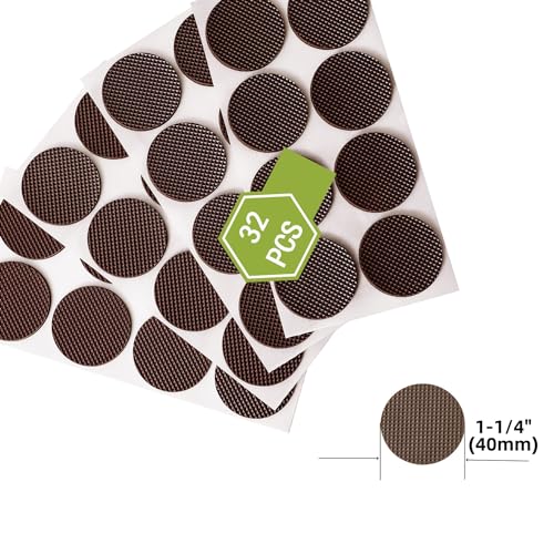 Non Slip Table Leg Pads for Hardwood Tiles Floors - Noise Canceller Self-Adhesive Anti Slip Rubber Furniture Stoppers to Prevent Sliding - Round 32 PCS 1-1/2” (40mm) - size: Round 1-1/2" (32PCS)
