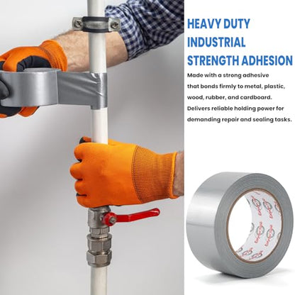 Silver Duct Tape Heavy Duty 2 Inch x 30 Yards, Waterproof Industrial Strength Adhesive Tape for Indoor Outdoor Repairs, Sealing, Tear by Hand & No Residue, 1 Roll - size: Silver, 1 Roll - 2In x 30Yd