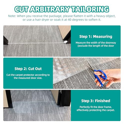 KHS 8.2FT Plastic Carpet Protector for Pets, Carpet Scratch Stopper, Stop Cats from Scratching Carpets at Doorways, Easy to Cut Cat Scratch Protector Mat, Plastic Runners - size: 8.2FT(1PC)
