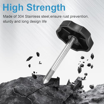 2 PCS Soft Top Window Frame Screws Door Surround Knobs with Pin Compatible with for 1997-2018 Jeep Wrangler TJ JK JKU Door Surrounds Screws Kit - size: Long 2 PCS