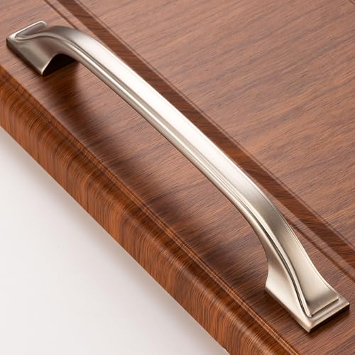 10 Pack Brushed Nickel Cabinet Pulls 5 Inch Satin Nickel Cabinet Handles Nickel Hardware for Kitchen Cabinets 8222 Drawers Bedroom Dresser Bathroom Vanity Cupboard - color: Brushed Nickel, size: 5 Inches, style: 10 Pack Arch Pull