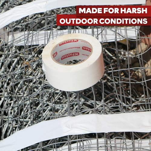 XFasten Duct Tape White, 2 Inches x 50 Yards, All-Weather Duct Repair Tape for Heavy-Duty Repair, Patching, Packing | High Tensile Strength & Shear Stress Resistance | Cold and Snow Resistant - color: White