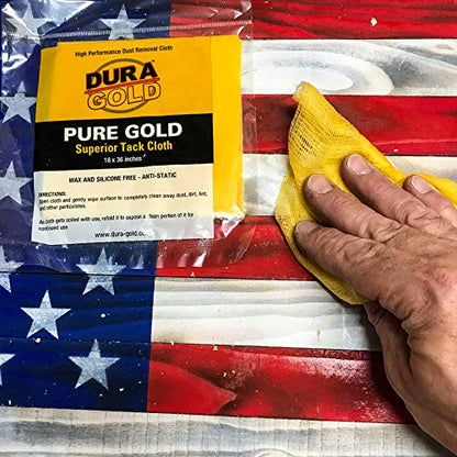 Dura-Gold - Pure Gold Superior Tack Cloth (Pack of 12), Woodworking, Automotive Paint, Tack Cloth Autobody Painting, Painters Cloths, Dust Rags, Stain Rags, Wood Staining Pads, Tac Cloths, Tacky Towel - size: 12 Count (Pack of 1)