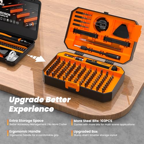 JOREST 115 in 1 Small Precision Screwdriver Set, Tool Gifts for Men, Magnetic Repair Tool Kit for PC, Laptop, Computer, iPhone, Macbook, Jewelers, PS5, Xbox, Switch, Electronics - style: 115 in 1