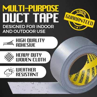 6 Pack - Grey Duct Tape (2 in x 90 ft/Roll); Total of 540 Feet (180 Yards); Heavy Duty; Tear by Hand Design; No Residue; Strong Yet Flexible; Great for Repairs of All Kinds; Gray Duck Tape; Bulk Pack - color: Grey