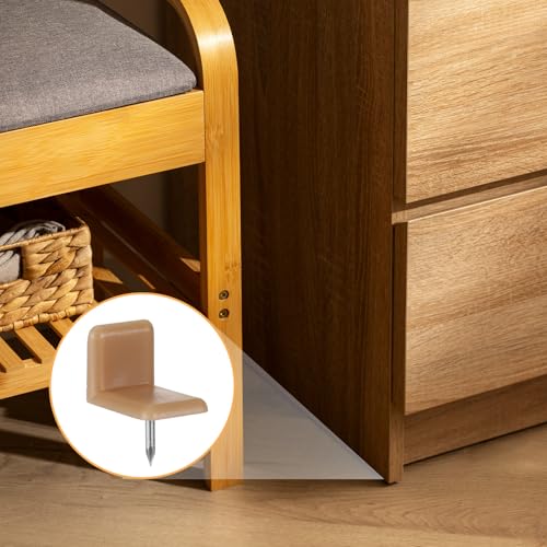 30 Pcs Tack-in Drawer Glides, L-Shape Drawer Slider Brown Furniture Slider Tack Glide Plastic Drawers Repair Kit for Repairing Dressers, Making The Drawers Slide Smoothly and Evenly