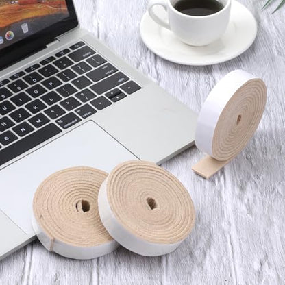 Felt Strips with Adhesive Backing, 4 Rolls 1/2 x 60 Inch Felt Tape Heavy Duty Furniture Pads for Protecting Hardwood Floors, Table Bases, Bookcases, Cabinets, Vases