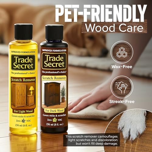Trade Secret Scratch Concealer for Real Wood Furniture and Floor Cover Nicks and Scratches on Wood Surfaces, Hides Minor Defects (Light and Dark) - color: Light and Dark