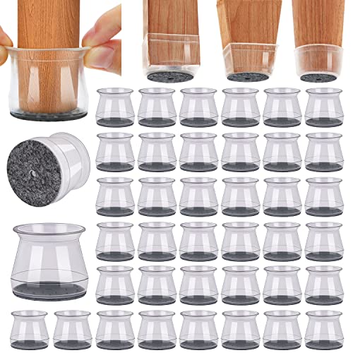 BUMACO 40Pcs Chair Leg Floor Protectors Chair Leg Protectors for Hardwood Floors Silicone Pads Covers to Protect Floors Universal L Clear Fit (1-5/16"~2") - color: Clear-40 Pcs, size: Universal L