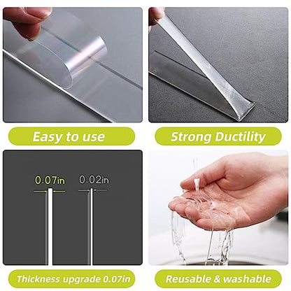 Aylaa Double Sided Tape Heavy Duty, 1.18"x120" Nano Double Sided Adhesive Tape for Walls, Removable Double Stick Tape, Picture Hanging Strips (10 Feet)