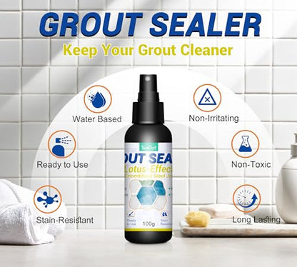 Grout Sealer 7oz/200g, Waterproof Penetrating Sealant with Squeeze Tip, Professional Stain Repellent, Clear Tile Sealer for Ceramic Marble Granite Stone, Indoor Outdoor Shower Bathroom Floors