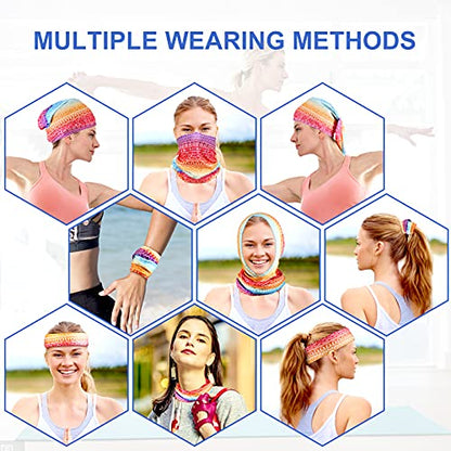 6 Pack Neck Gaiter Elastic Balaclavas Face Mask Versatile Bandana for Men Women - color: Starry Sky Blue 6 Pack