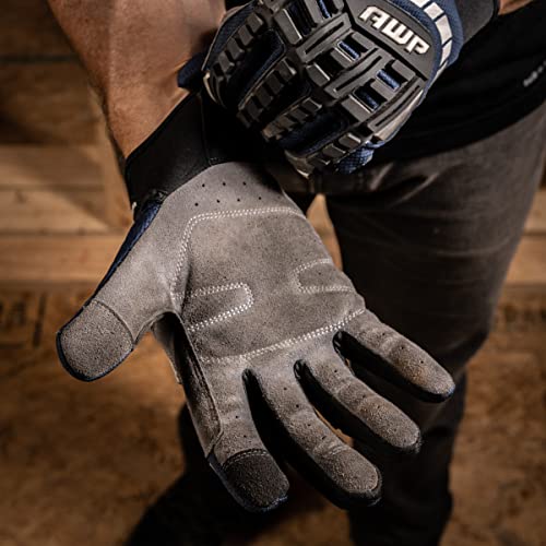 AWP Pro Protect Work Gloves for Men And Women, Full Back-Of-Hand TPR Impact Protection, Large - size: Large