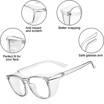 Stylish Safety Glasses Goggles for Women Girls Anti-fog Glasses Protective Eyewear Clear Glasses - color: Clear