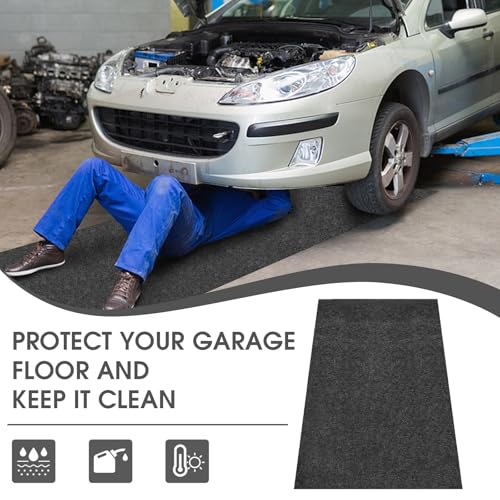 GlowShade 2 Pack Oil Spill Mat, 36 X 60 Inch Garage Floor Mat Under Car, Absorbent Oil Pads Drip Leak Mat with Weather Backing, Reusable, Washable, Non Slip, Protects Floor (2)