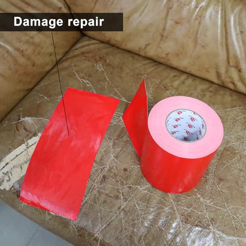 BOMEI PACK 6" Red Duct Tape,Wide Roll,6 Inches x 60 Yards,9 Mil Thick Heavy Duty,Waterproof,Flexible,No Residue and Tear by Hand,Multi-Use for Indoor & Outdoor Repairs - color: Red