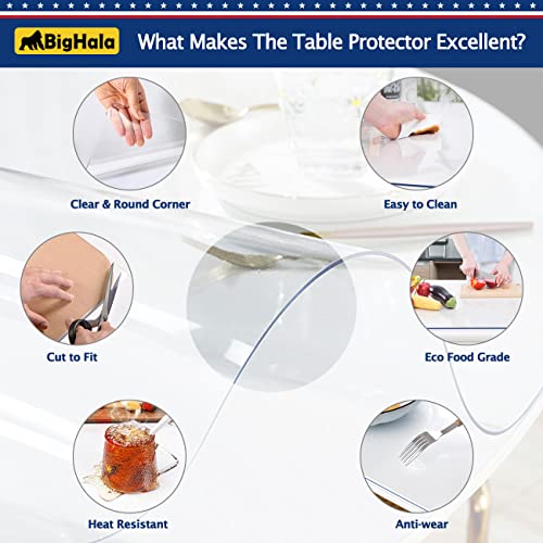 Round Clear Plastic Table Protector Cover Pad Thick Wipeable PVC Vinyl Tablecloth Furniture PVC Protective Desktop Liner Cover Waterproof Dining Tabletop Protection Desk Top Pad 36 Inch Diameter Round - color: New Version Round Shape Clear, size: 36" x 36