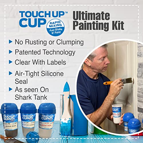 Touch Up Cup Ultimate Painting Kit - Includes 3 Paint Storage Containers, 1 Painters Tarp, 1 Paint Roller Cleaner Tool, 2 Touch Up Paint Brushes, 6 Brush 'n Roller Keepers, Shark Tank Products - style: Ultimate Combo Pack
