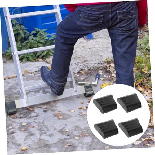 TEHAUX 4pcs Slip Mats for Stairs Outdoor Ladder Protective Pad Skid Step Mat Easy Install Step Ladder Feet Covers