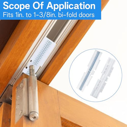 4PCS Bifold Door Slide Guide Hardware, White Abs Bi Fold Closet Door Spring Sliding Track Bi-Fold Doors Hardware Repair Kit for Top Mount Protect Doors Tracks
