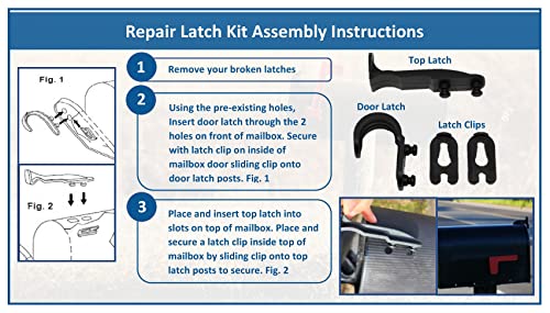 New Mailbox Plastic Latch Set Repair Kit for Solar Group Mail Box Metal Mailbox Repair (1)