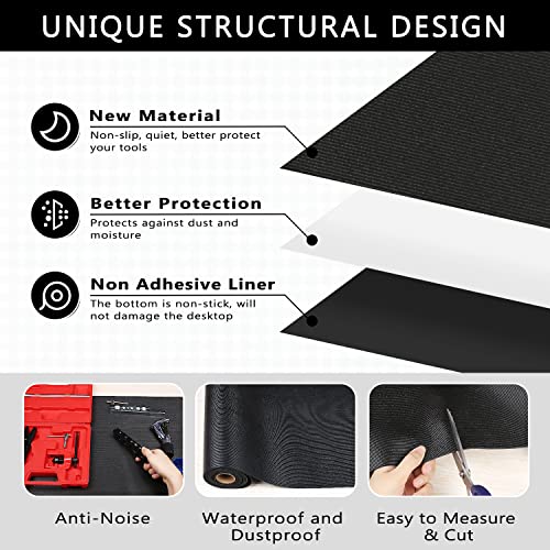 Foam Toolbox Liner Drawer Mat 1/8 Inch Thick X 16 Inch Wide X 6 Ft Long Black, No Slip for Protecting Cabinet, Garage, Cart, Tool Box - color: Black, size: 16"W x 72"L