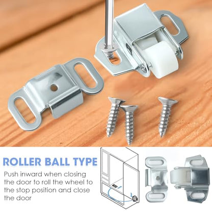 Mailbox Replacement Roller Catch Latch, Durable Roller Catch Latch with Screws for Mailbox Door Repair, Cabinet Doors, RVs, Campers, and Kitchen Hardware (6 Pcs) - color: 6 Pcs