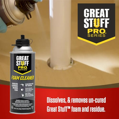 Great Stuff Pro Gaps & Cracks 24 oz Complete Kit – 12-Pack Foam Sealant with AWF PRO 2 ft Professional Spray Foam Gun & 2 Cans of Great Stuff Pro Cleaner - style: 2 ft Pro Gun