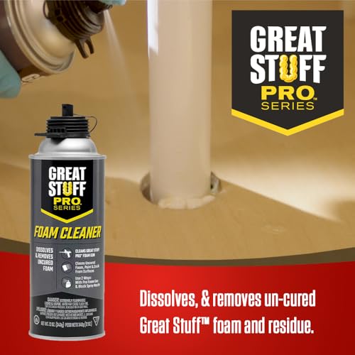 Great Stuff Pro Gaps & Cracks 24 oz Complete Kit – 12-Pack Foam Sealant with AWF PRO 8 in Professional Spray Foam Gun & 2 Cans of Great Stuff Pro Cleaner - style: 8 in Pro Gun