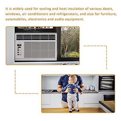 YoleShy Window Air Conditioner Foam Tape 2 Pcs 1 Inch Wide x 1 Inch Thick Weather Stripping Door Seal Strip for Insulation, Weatherstrip, Gap Blocker,Total 13 Feet Long(6.5ft x 2 Rolls) - style: 1in x 1in x 13FT/Black