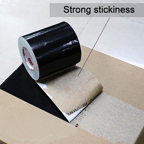 Wide Duct Tape, Industrial Grade 30Yards (90 ft) Wide 6'' Tape Duct, 9 Mil Heavy-Duty, Waterproof, Strong, Flexible, No Residue, for Crafts & Home Improvement (Black, 6'' x 90ft) - color: Black, size: 6'' x 90ft