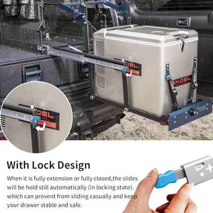 YENUO Heavy Duty Locking Drawer Slides Full Extension Runners with Lock 12 14 16 18 20 22 24 26 28 30 32 34 36 38 40 Inch Side Mount Ball Bearing Rails Track Glides 250 Lbs 1 Pair(W:53mm, 18 Inch) - size: 18 Inch, style: Load:250 lb (With lock) -W:53mm
