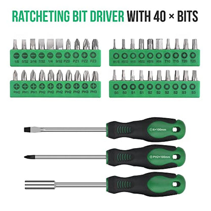 ELEVON Home Repair Tool Kit Socket Wrench General Home Auto Repair Tool Combination Package Mixed Tool Set Hand Tool Kit with Toolbox Storage Case 232 Piece - style: 232 PCS